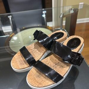 Michael Kors Black Sandals with Cork Footbed